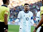 Messi, durante el encuentro ante Chile