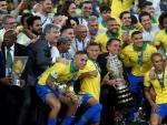La 'canarinha' celebra la conquista de su novena Copa Am&eacute;rica.