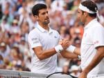 Djokovic y Federer en la final de Wimbledon 2019
