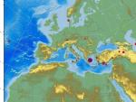 Localizaci&oacute;n del epicentro del terremoto, en Magula, Grecia.