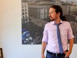 El l&iacute;der de Podemos, Pablo Iglesias, entrevistado por '20minutos'.
