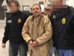 El narcotraficante mexicano Joaqu&iacute;n 'El Chapo' Guzm&aacute;n, a su llegada a Nueva York para ser presentado ante los tribunales, en enero de 2017.