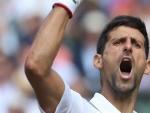 Djokovic celebra su pase a la final en Wimbledon