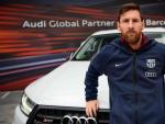Leo Messi, con el Audi SQ7 que recibi&oacute; en la temporada 2018-19.