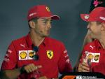 Charles Leclerc y Sebastian Vettel, en una rueda de prensa.