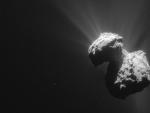 Imagen del cometa 67P/Churyumov-Gerasimenko tomada por la sonda europea Rosetta desde una distancia de 154 kil&oacute;metros.