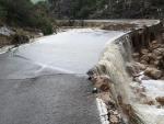 Carretera inundada en Moixent