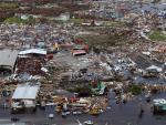 Imagen a&eacute;rea de da&ntilde;os causados por el hurac&aacute;n Dorian en la isla Gran &Aacute;baco, en Bahamas.