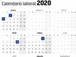 Calendario laboral 2020.