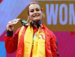 Lydia Valent&iacute;n, medalla de plata en el campeonato del mundo de halterofilia.