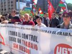 Concentraci&oacute;n de UGT Euskadi contra la siniestralidad y los riesgos laborales en Bilbao.
