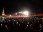 La banda Green Day, durante el concierto de los MTV European Music Awards en la emblem&aacute;tica Plaza de Espa&ntilde;a de Sevilla