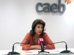 La presidenta de la Confederaci&oacute;n de Asociaciones Empresariales de Baleares (CAEB), Carmen Planas, en rueda de prensa