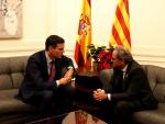 El president de la Generalitat, Quim Torra, y el presidente del Gobierno, Pedro S&aacute;nchez, reunidos en Barcelona un d&iacute;a antes del Consejo de Ministros, el 20 de diciembre de 2018.