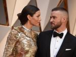 Justin Timberlake y Jessica Biel, en la alfombra roja de los Oscar.