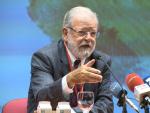 El ex presidente extreme&ntilde;o Juan Carlos Rodr&iacute;guez Ibarra durante una conferencia