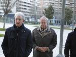 El ex gerente del Club de F&uacute;tbol Osasuna, &Aacute;ngel Vizcay (centro), a su llegada al Palacio de Justicia de Pamplona, donde comienza el juicio por supuestos ama&ntilde;os de partidos en la temporada 2013-2014, en Pamplona /Navarra, a 20 de enero de 2020.