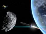 Recreaci&oacute;n de un asteroide aproxim&aacute;ndose a la Tierra.