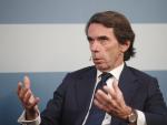 El expresidente del Gobierno Jos&eacute; Mar&iacute;a Aznar interviene en un acto p&uacute;blico en Madrid el pasado 27 de febrero