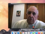 El Papa Francisco, hablando por videoconferencia con Jordi &Eacute;vole.