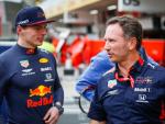 Max Verstappen y Christian Horner, de Red Bull