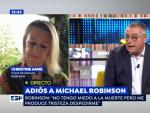 La mujer del ex futbolista Michael Robinson concede una entrevista en directo 'EP'.