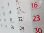 Calendario laboral, fiestas, festivos, día laborable, almanaque