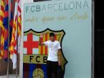 El jugador del FC Barcelona Neymar a su llegada a oficinas
