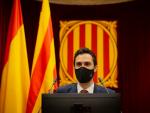 El presidente del Parlament, Roger Torrent, durante una sesi&oacute;n plenaria, en el Parlamento catal&aacute;n, en la que se debate la gesti&oacute;n de la crisis sanitaria del COVID-19 y la reconstrucci&oacute;n de Catalu&ntilde;a ante el impacto de la pandemia, en Barcelona, Catalunya (