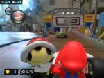 Mario corriendo en el sal&oacute;n de una casa en 'Martio Kart Live: Home Circuit'.