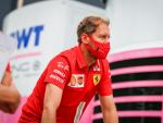 Sebastian Vettel pasa por delante del motorhome de Racing Point