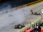 Accidente en la recta de meta del GP de la Toscana