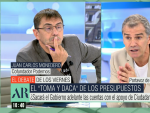 Juan Carlos Monedero y Toni Cant&oacute; mantienen un intenso debate en 'El programa de Ana Rosa'.