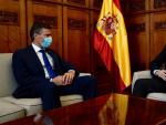 El presidente del PP, Pablo Casado, se re&uacute;ne con el opositor venezolano Leopoldo L&oacute;pez en su despacho del Congreso de los Diputados