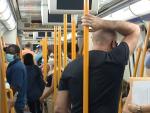 Imagen de un vag&oacute;n de Metro de Madrid durante la segunda ola del coronavirus.