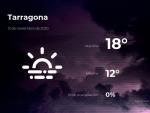 El tiempo en Tarragona: previsi&oacute;n para hoy jueves 12 de noviembre de 2020