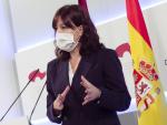 La portavoz del Gobierno de Castilla-La Mancha, Blanca Fern&aacute;ndez, en rueda de prensa