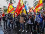 Varios centenares de personas manifest&aacute;ndose este s&aacute;bado en Las Palmas de Gran Canaria.