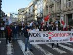 Protestas contra los despidos en el Banco Santander.