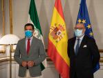 Reuni&oacute;n entre el presidente de la Junta, Juanma Moreno, y el portavoz de Vox en Andaluc&iacute;a, Alejandro Hern&aacute;ndez.