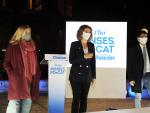 La n&uacute;mero 2 del PDeCAT a las elecciones del 14F, Joana Ortega; la candidata del PDeCAT a la presidencia de la Generalitat, &Agrave;ngels Chac&oacute;n, y el n&uacute;mero 3 de la lista y alcalde de Igualada (Barcelona), Marc Castells en el acto de inicio de