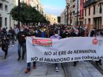 CCOO y UGT exigen la retirada del ERE en Aernnova durante una manifestaci&oacute;n en Sevilla