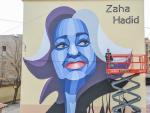 Mural en homenatge a l'arquitecta Zaha Hadid