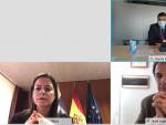 Yaiza Castilla mantiene un encuentro virtual con el consejero delegado de Iberia Express, Carlos G&oacute;mez, y el director comercial de la aerol&iacute;nea, Evandro Vianna