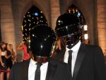 Daft Punk arrives at the MTV Video Music Awards on Sunday, Aug. 25, 2013, at the Barclays Center in the Brooklyn borough of New York.