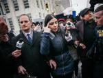 Emma Coronel Aispuro, esposa del narcotraficante Joaquín 'El Chapo' Guzmán, durante el juicio a su marido en el Tribunal Federal de EE UU, en Brooklyn, Nueva York, el 12 de febrero de 2019.