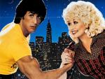 Dolly Parton y Sylvester Stallone en el p&oacute;ster de 'Rhinestone'.