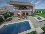 Una casa con jard&iacute;n en 'Minecraft'.