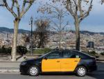 Un taxi de Uber en Barcelona