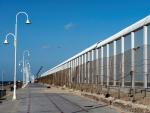 La valla fronteriza de 10 metros de altura instalada en Melilla, en la zona sur entre el paso fronterizo de Beni Enzar y el Dique Sur.